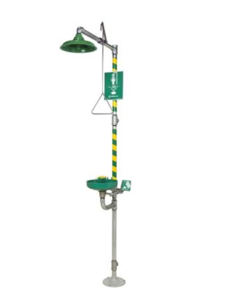 HAWS 8320-8325 AXION MSR Emergency Shower and Eye/Face Wash – Green ABS Receptor