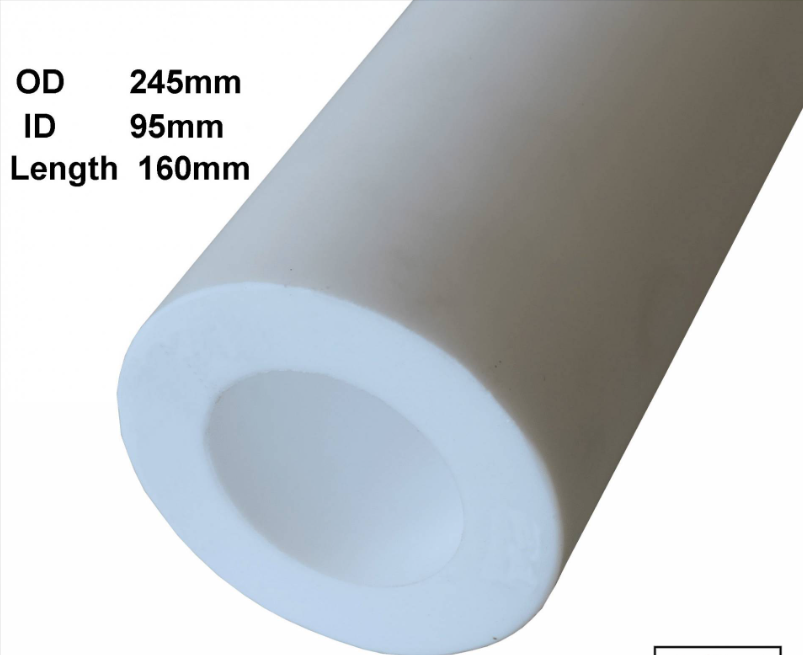 PTFE HOLLOW ROD OD 245MM X ID 95MM X 160MM L WHITE COLOR TUBE HOLLOW PIPE BUSH ROUND BAR