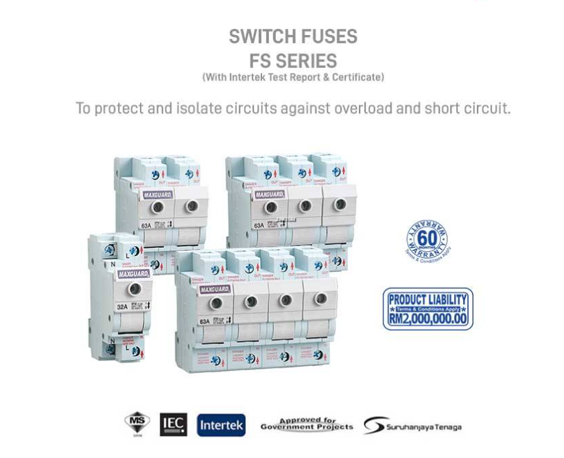 MAXGUARD SWITCHFUSES SF163 63A 1P