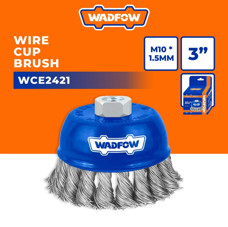 WADFOW WIRE CUP BRUSH (75MM/3"/M10 X 1.5MM) (WCE2421)