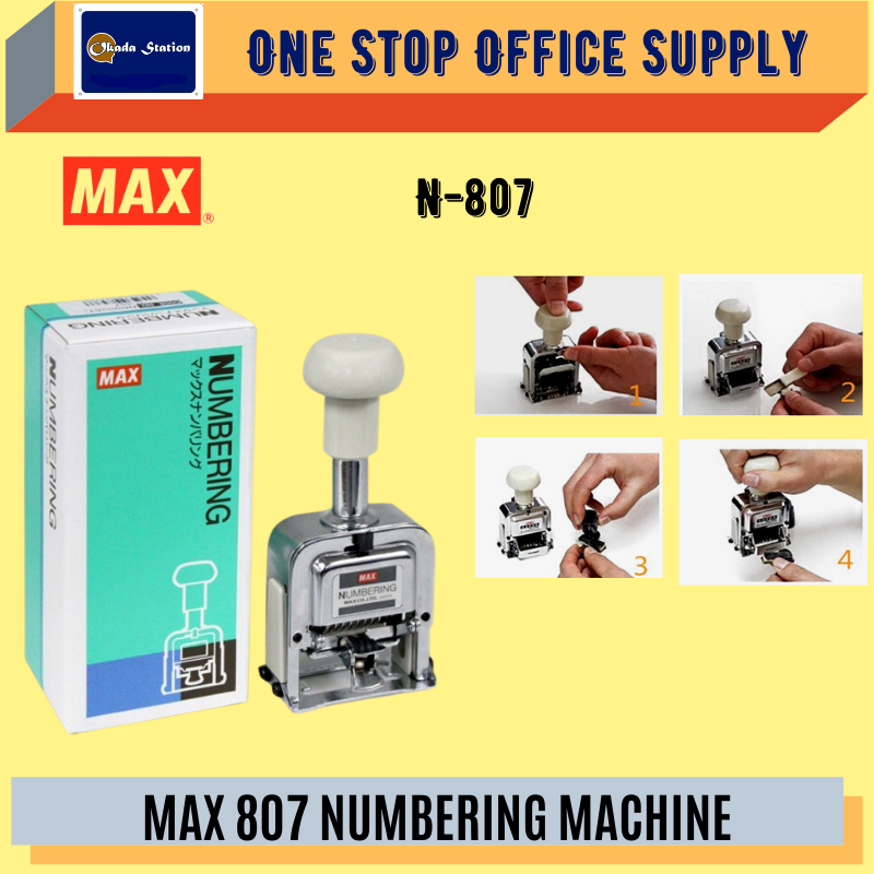 MAX 807 NUMBERING MACHINE / Max / Max 807 / Numbering Machine / 8 Digit / Chop Number Machine / Stamp