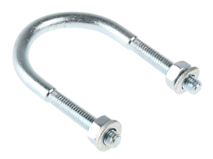 RS COMPONENTS M10 49mm Bright Zinc Plated Steel Round U-Bolt