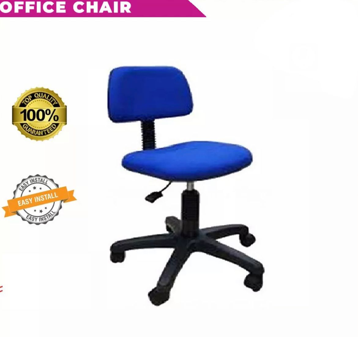 NA Office Chair With Hydraulic / Kerusi Pejabat Beroda Boleh Laras Colour:Blue