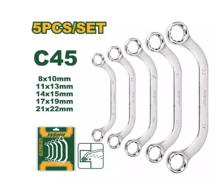 JADEVER 5 PCS HALF MOON RING WRENCH SET JDFR3405