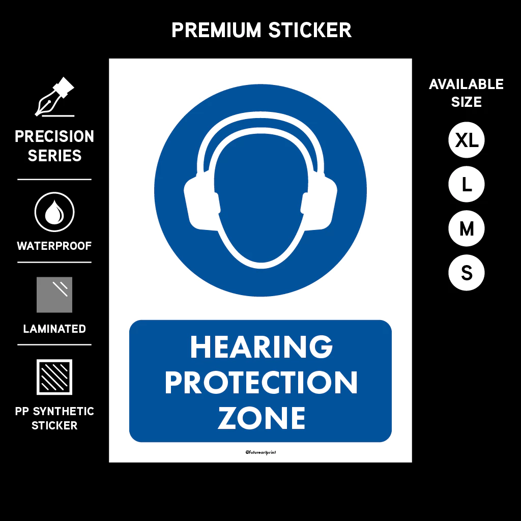 OEM Hearing Protection Zone Sticker 30cm 40cm