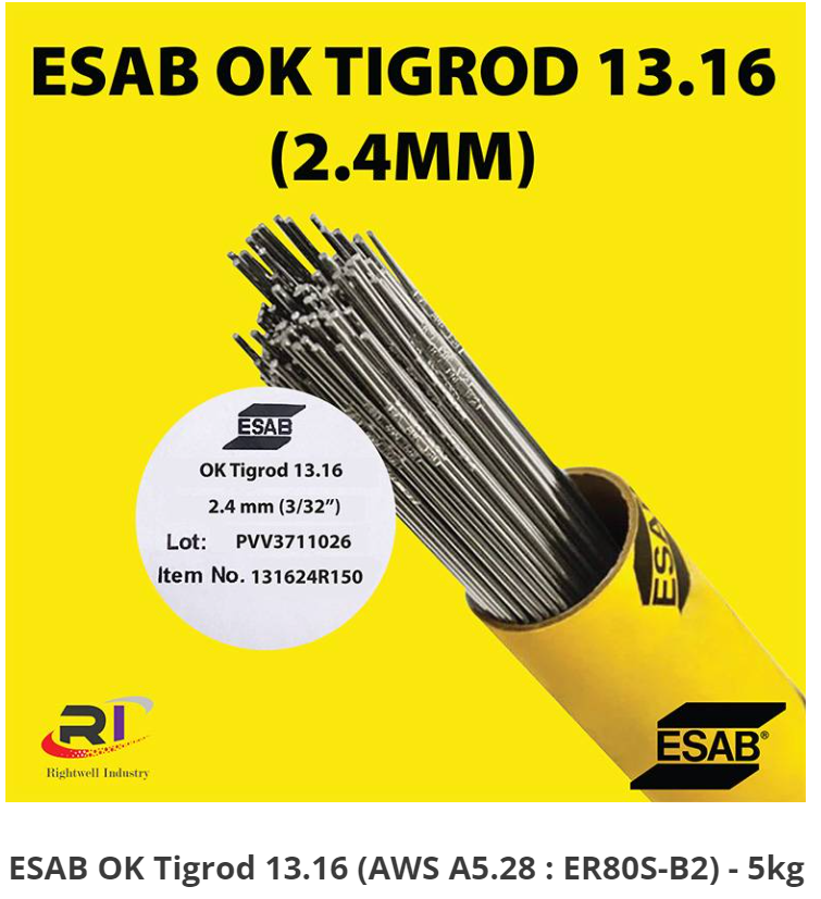 RIGHTWELL ESAB OK TIGROD 13.16 (AWS A5.28 : ER80S-B2) - 5KG / 2.4MM