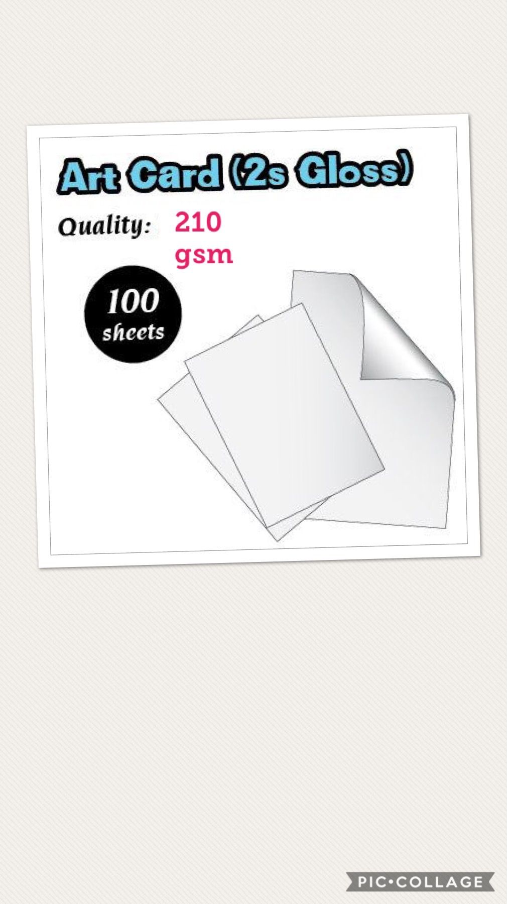 QP Artcard Paper White 210gsm 100 sheets