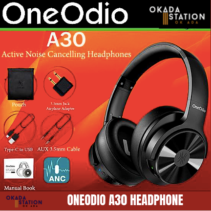 ONEODIO A30 WIRELESS HYBRID BLUETOOTH OVER EAR HEADPHONE WITH ACTIVE NOISE CANCELLING ANC HEADPHONE