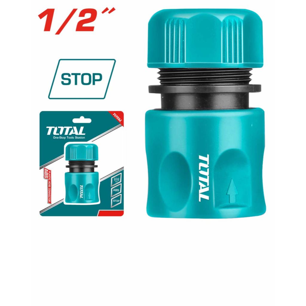 TOTAL THHCS01121 PLASTIC HOSE QUICK CONNECTOR WITH WATER STOP (QUICK CONNECTOR FOR 1/2? HOSE WITH WATER-STOP FUNCTION.)