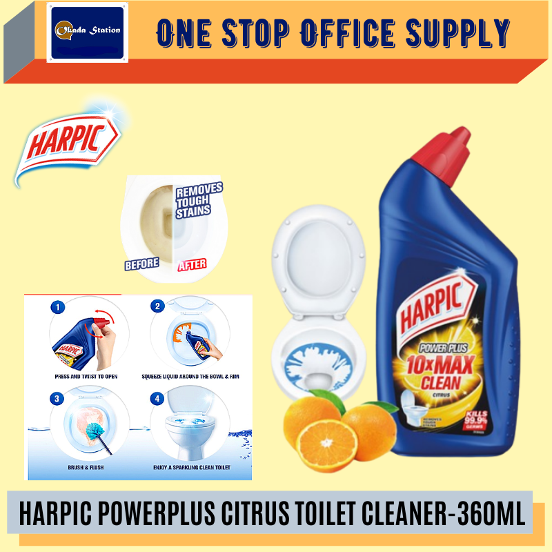 HARPIC POWERPLUS CITRUS TOILET CLEANER-360ML /Harpic /Toilet Cleaner /Citrus toilet Cleaner /Harpic Toilet Cleaner /Harpic Powerplus Citrus Toilet Cleaner