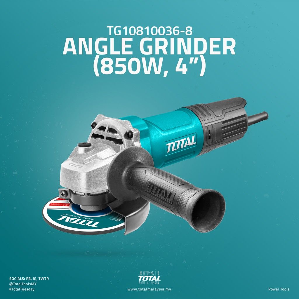 TOTAL TG10810036-8 ANGLE GRINDER 850W (WITH ON / OFF TOGGLE SWITCH.)