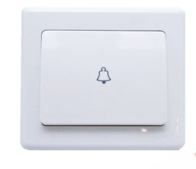 MK ECORE E4778B WHI 1GANG 1WAY 10A PUSH SWITCH WITH “BELL” SYMBOL (WHITE) (FLUSH)
