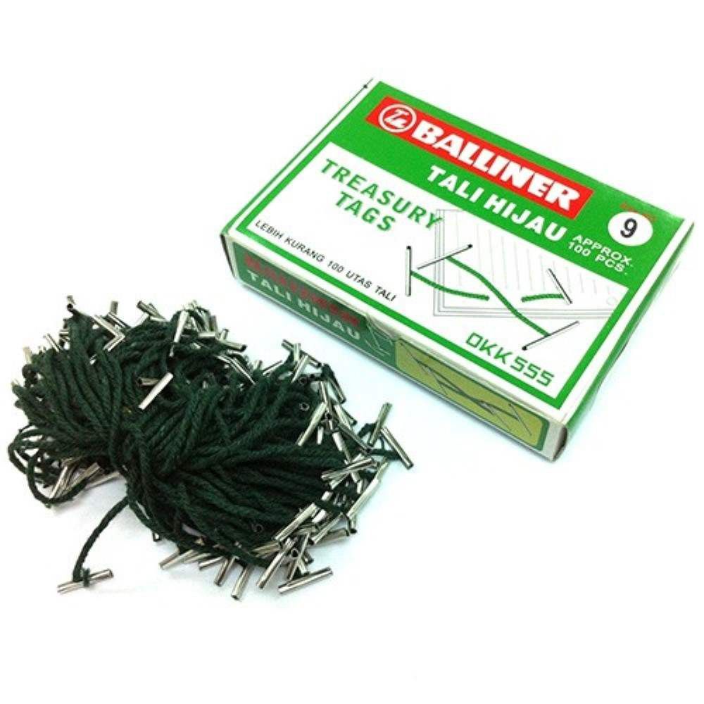 Green Treasury Tag 9T 100 pieces