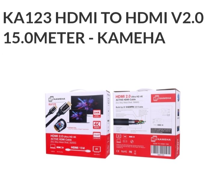 KAMEHA HDMI TO HDMI CABLE V 2.0 LENGTH 15 METER- FREE DELIVERY SEMENANJUNG