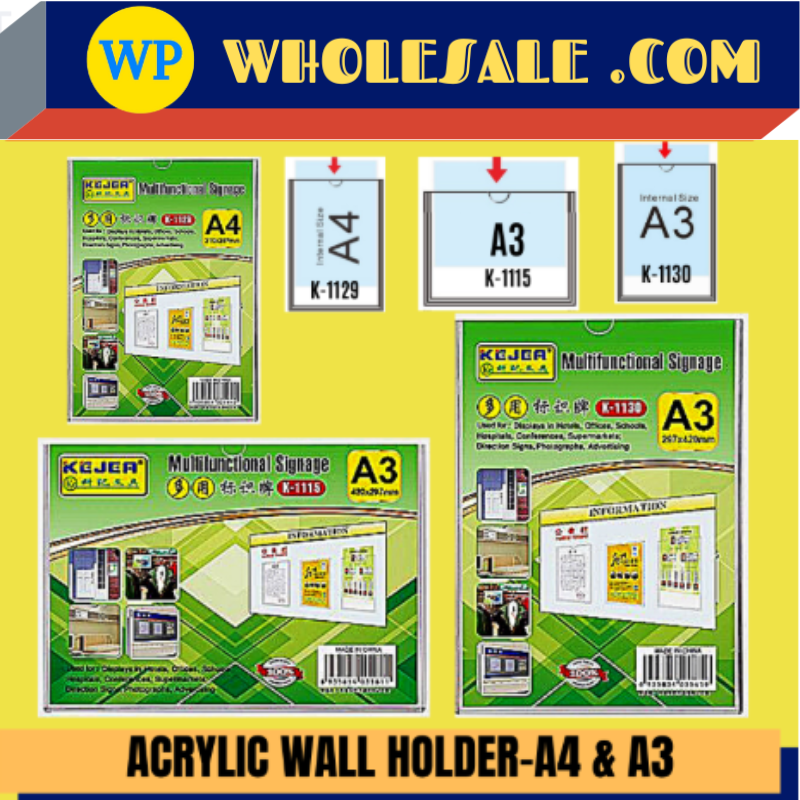 ARTSIGN A4 , A3 ACRYLIC HOLDER / ACRLIC HOLDER / PLASTIC HOLDER