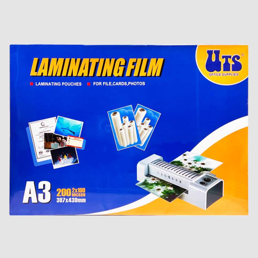 UTS A3 307MM X 430MM LAMINATING FILM 100 MICRONS (100 PCS)