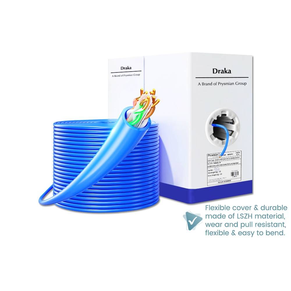 DRAKA UC400 CAT6 U/UTP 23AWG PVC NETWORK CABLE 305M/BOX