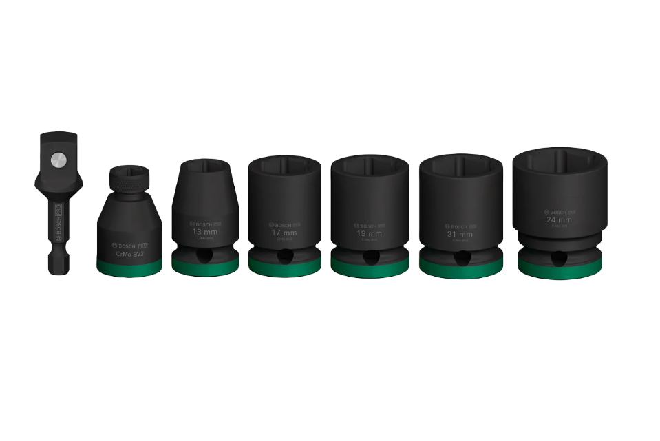 BOSCH PRO IMPACT SOCKET SET WITH ADAPTER (1/2") STANDARD (7 PCS) (2608003032)