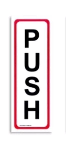 Signage Push Signage For Door 2 1/2" x 5 1/2