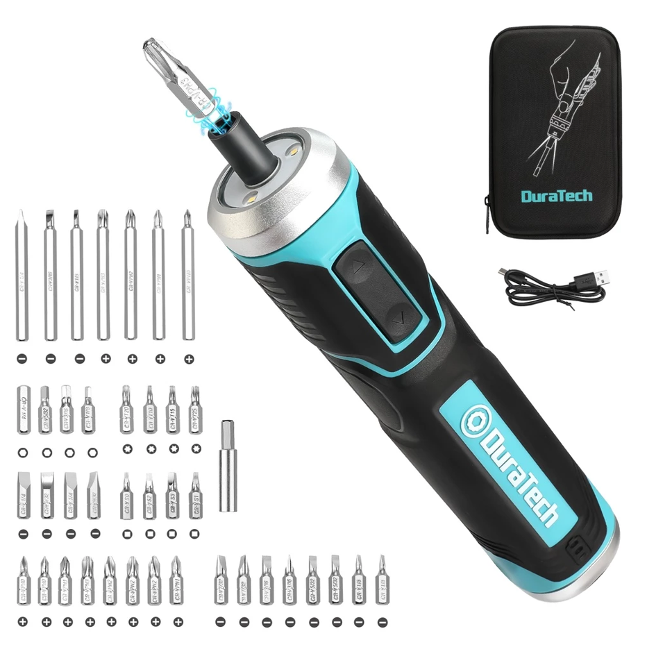 DURATECH 41 PCS ELECTRIC SCREWDRIVER DRILL 3.6V LI-ION CORDLESS RECHARGEABLE SET