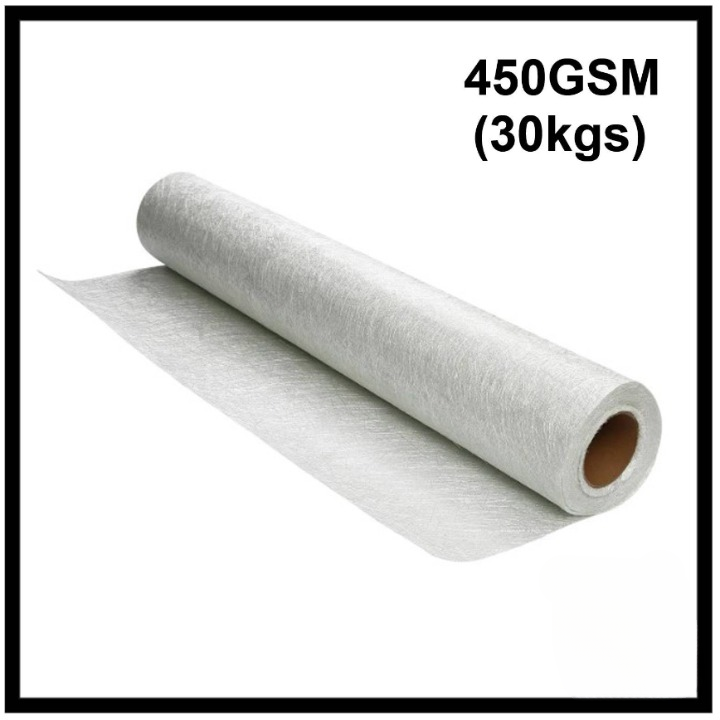 FIBERGLASS CHOPPED STRAND MAT E GLASS CSM 450GSM 1040MM WIDTH 30KG PER ROLL FRP BOAT REPAIR