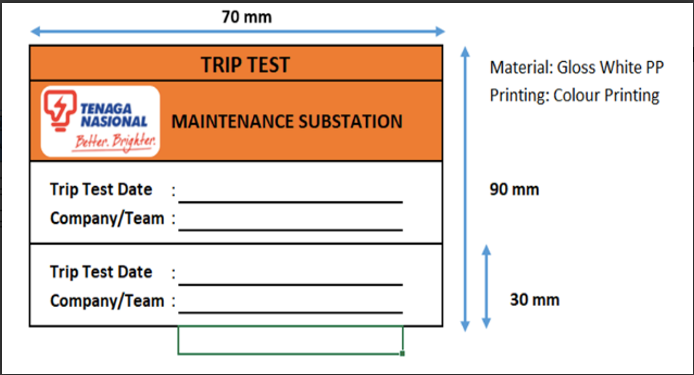 OK PRINTED LABEL / PEE LABEL / TRIP TEST LABEL / PVC LAMINATED / 70MM X 120MM / 4 COLOUR PRINTING / STICKER / LABEL PRINTING