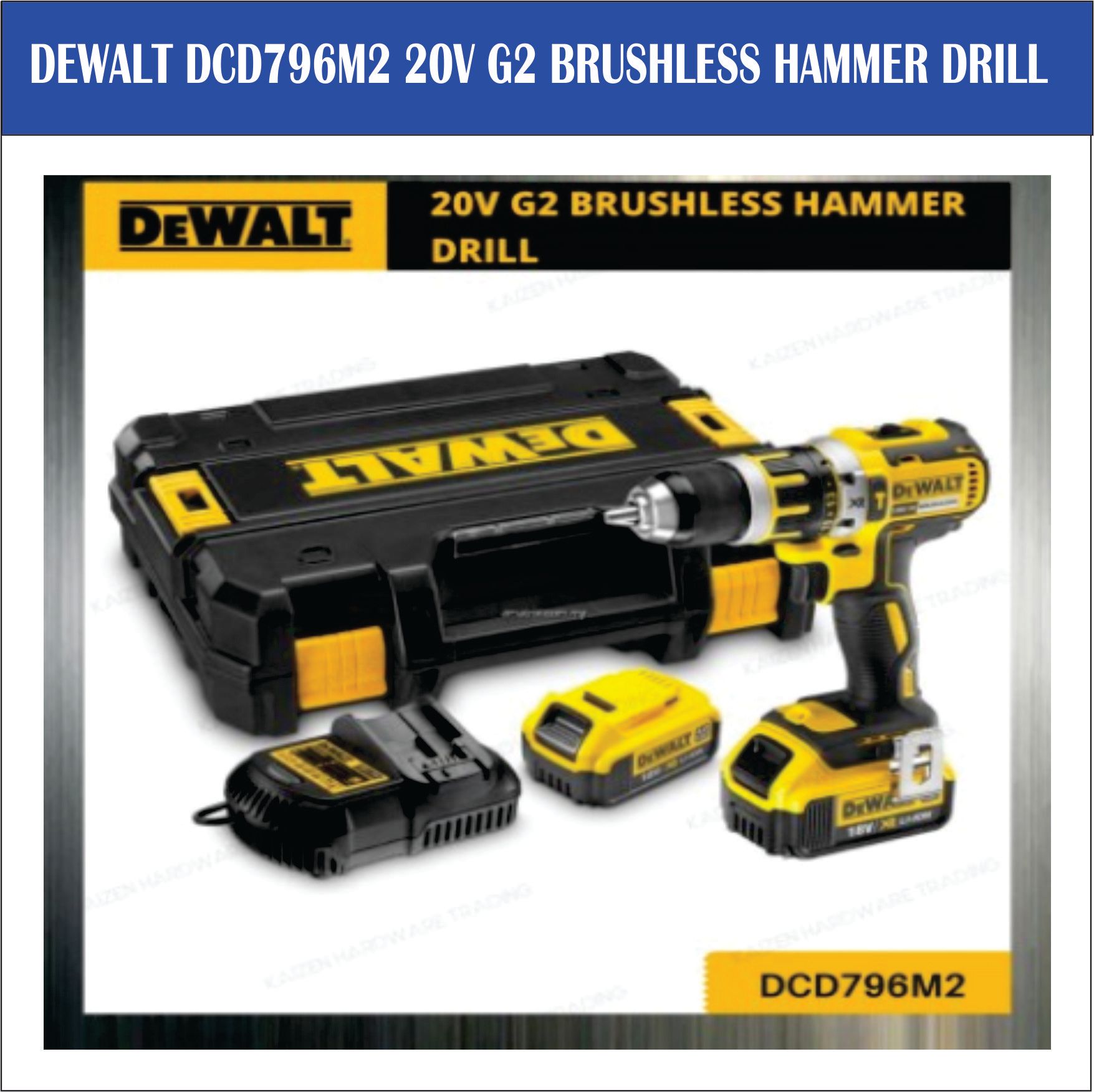 DEWALT DCD796M2 20V G2 BRUSHLESS HAMMER DRILL OCHA DEWALT DCD796M2 20V G2 BRUSHLESS HAMMER DRILL