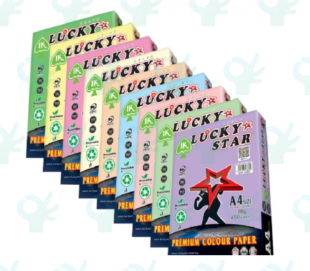 LUCKY STAR A4 80GSM PREMIUM COLOUR PAPER 450S CS170