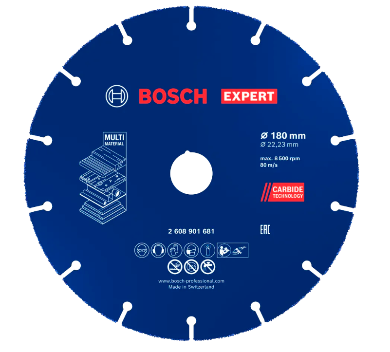 BOSCH1 BOSCH EXPERT MULTI MATERIAL CARBIDE CUTTING DISC (180 X 22.23 MM) (2608901681)