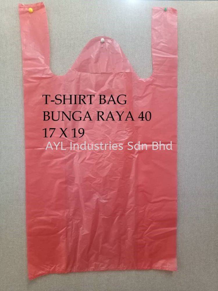 QS T-SHIRT PLASTIC BAG BUNGA RAYA 40 (17X19)