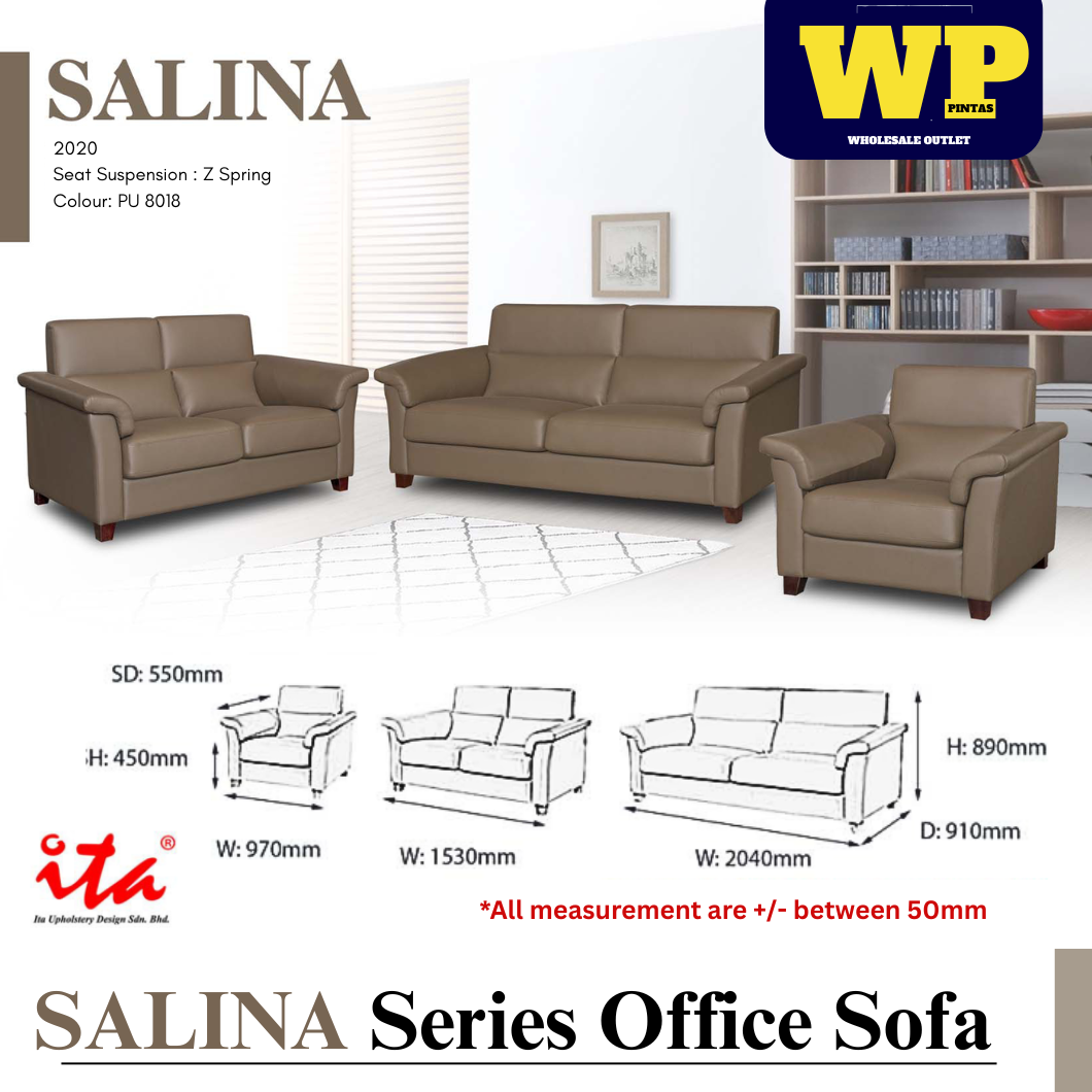 ITA UPHOLSTERY DESIGN SALINA SERIES OFFICE SOFA - ALL SIZE / SINGLE SEATER / DOUBLE SEATER / TRIPLE SEATER / 1+2+3 SEATER SET / VISITOR SOFA / PU LEATHER / FABRIC / SOFA PELAWAT / SOFA PEJABAT / SOFA / SALINA 2020