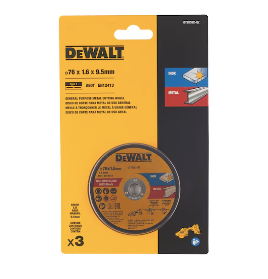 Dewalt 76mm Bonded Abrasive Cutting Wheels x3