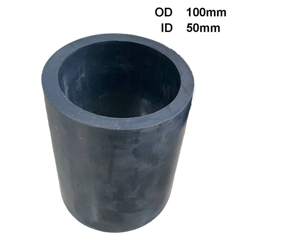 CARBON FILLED PTFE HOLLOW ROD BLACK PTFE TUBE OD 100MM X ID 50MM X 145MM L
