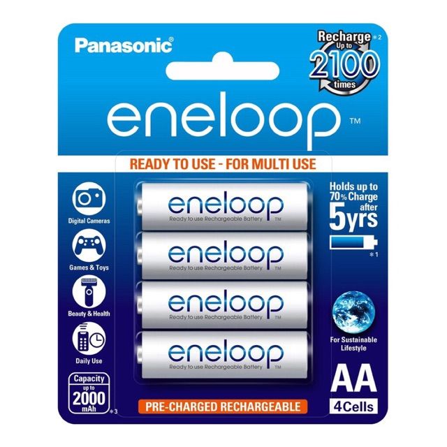 PANASONIC *Panasonic eneloop AA (4 Cells) Rechargeable Battery - 2000mAh (BK-3MCCE/4BT)