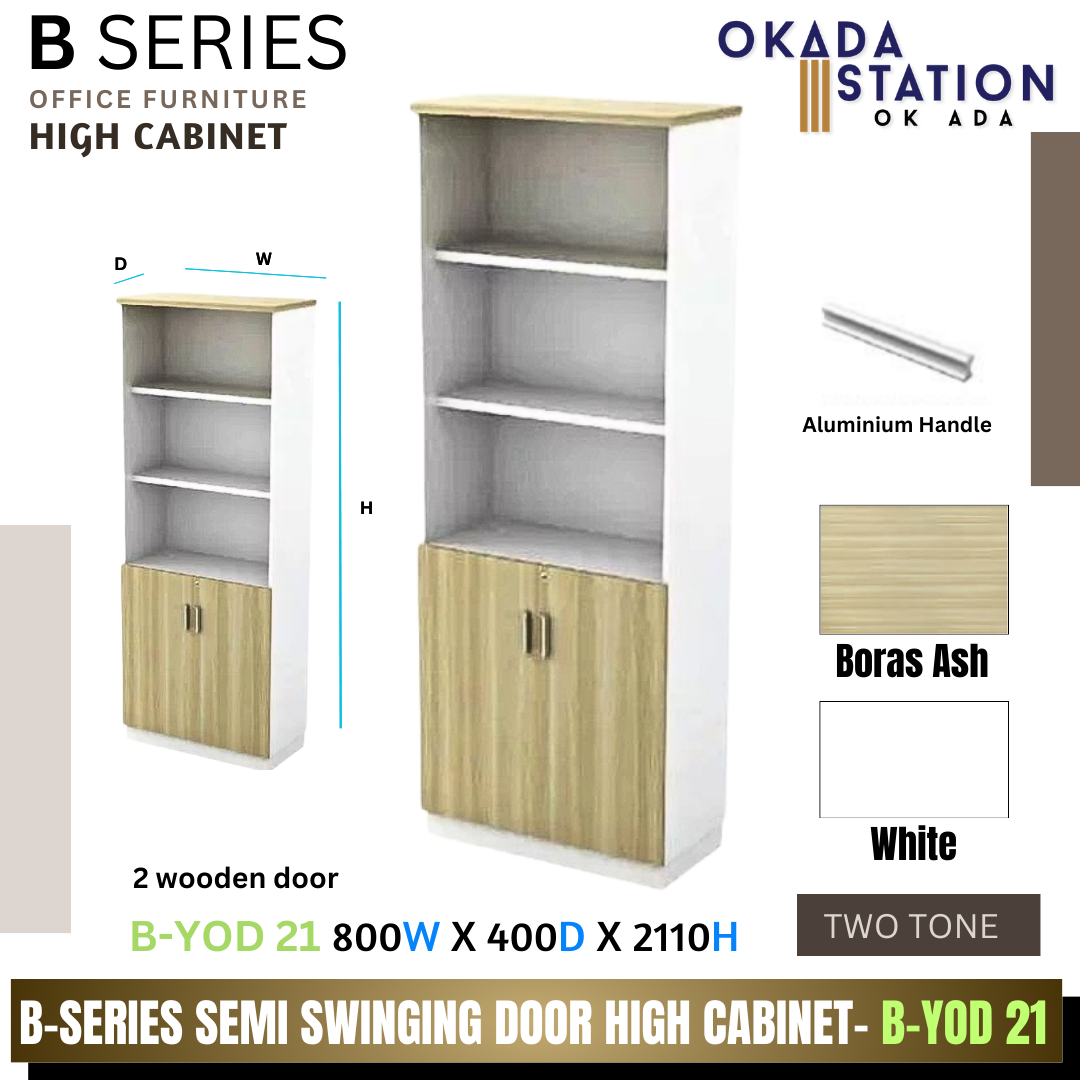 VS B SERIES SEMI SWINGING DOOR HIGH CABINET- (B-YOD 21) / B SERIES / B-SERIES HIGH CABINET / WOODEN CABINET / HIGH CABINET / SEMI SWINGING DOOR CABINET / CABINET