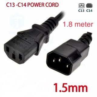 QS C13 to C14 Power Cord 1.5mm Core 1.8 meter