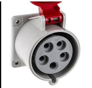 Scame *Scame IP44 Red Panel Mount 3P+N+E Industrial Power Socket, Rated at 32.0 A, 415.0 V