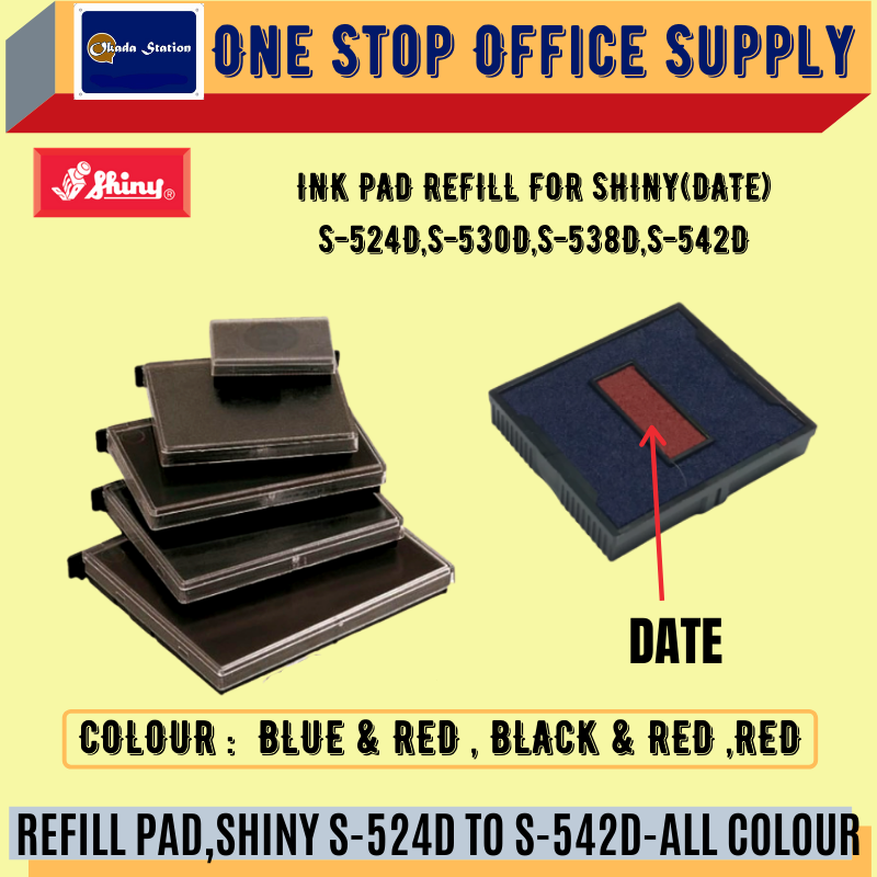 SHINY REFILL PAD,SHINY S-524D TO S-542D (DATE)-ALL COLOUR /Shiny /Shiny Refill Pad /Stamp Pad Refill /Shiny Ink Pad Refill
