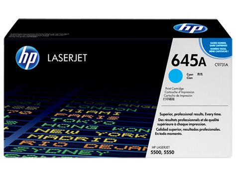 HP 645A Cyan Original LaserJet Toner Cartridge (C9731A)