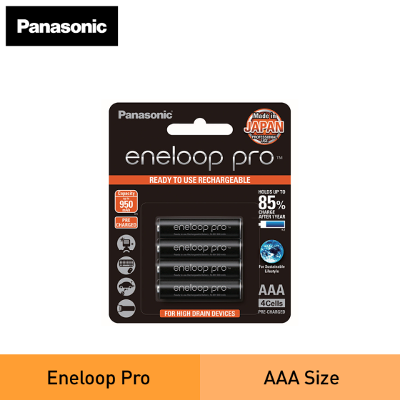 Panasonic Eneloop Pro AAA 4 Cells Rechargeable Battery (950mAh /4 Pcs)