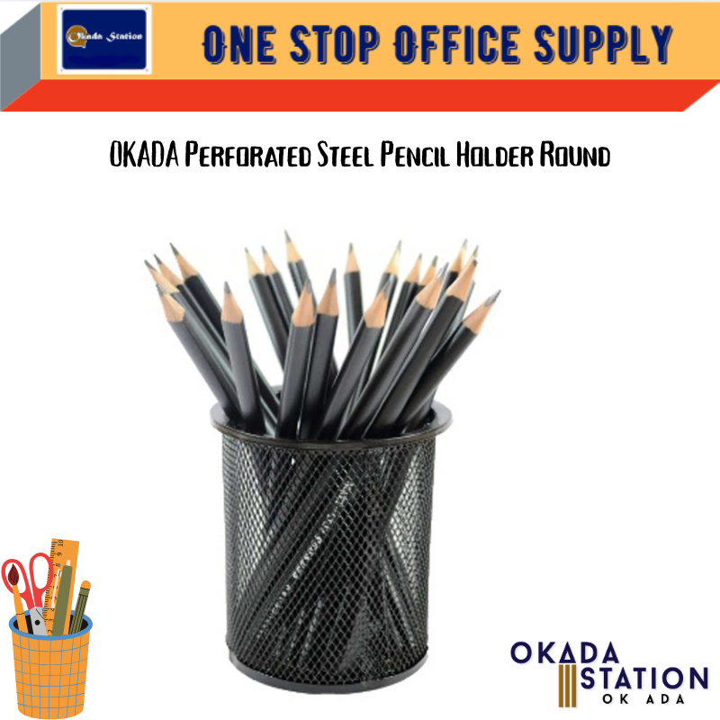 OKADA Perforated Steel Pencil Holder Round Hole 8.7mm X 10.5mm / Okada / Pencil Holder / Pen Rack / Round Hole Pencil Holder / Okada Metal Pencil / Pen Metal Rack