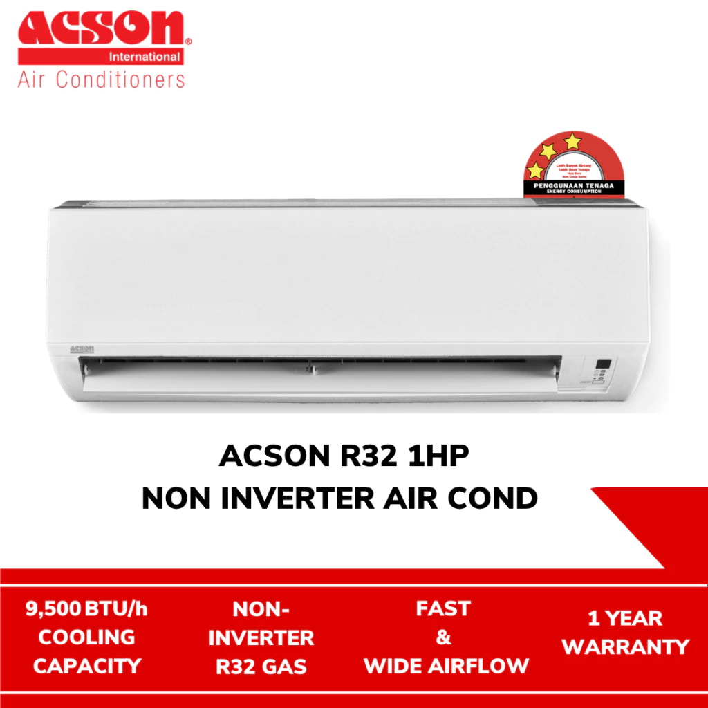 Acson 1HP Non Inverter Air conditioner (Dismantle & Install) - Tanjung Malim