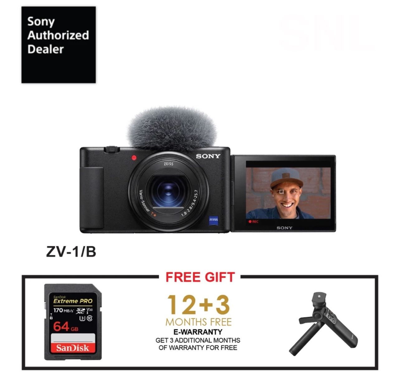 Sony ZV1 New set Free Sd64g W Shooting Grip