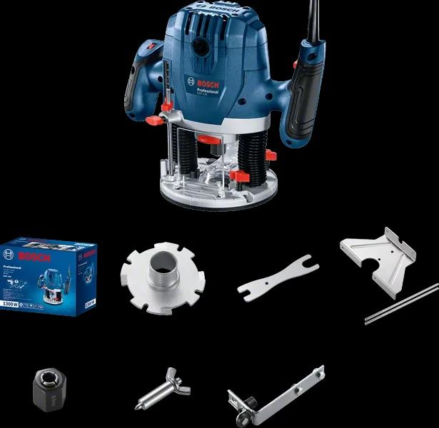 BOSCH GOF 130 Professional Router With Wrench + Parallel + Template Guide