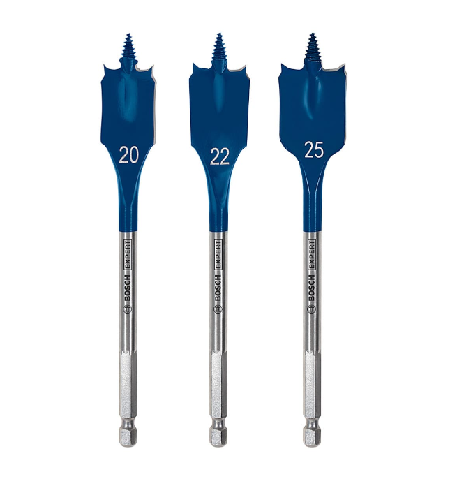 BOSCH EXPERT SELF CUT SPEED SPADE DRILL BIT SET 20/22/25 MM 3-PC (2608900331)