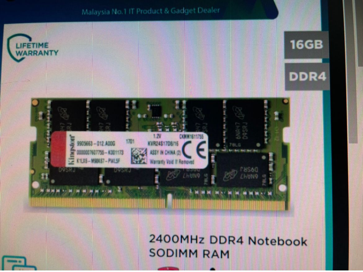 Kingston DDR4 2666mhz 16GB Ram