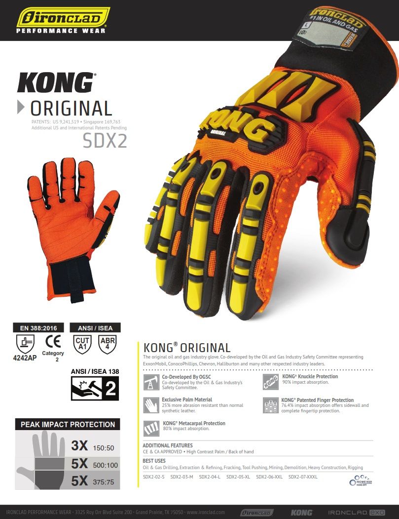 IRONCLAD KONG® ORIGINAL SDX2, ORIGINAL AND GENUINE PRODUCT