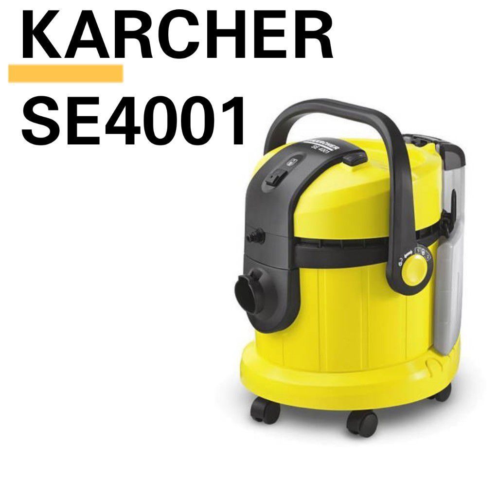 KARCHER SE 4001 CARPET CLEANER + CLEANER LIQUID + UPHOLSTERY SPRAY EXTRACTION NOZZLE