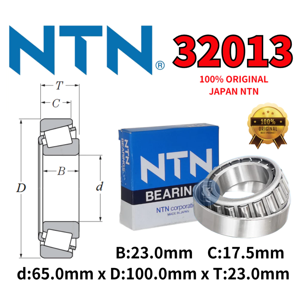 NTN 32013 Bearing 100% Genuine Japan NTN Tapered Roller Bearing