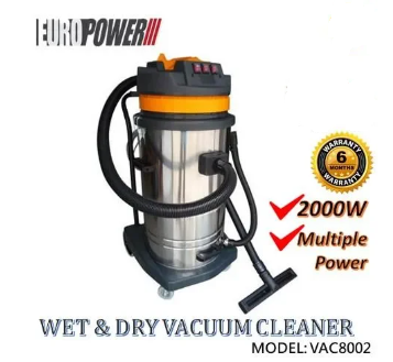 Bossman EUROPOWER VAC8002 (80L) Stainless Steel Wet & Dry Vacuum Cleanner